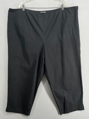 EILEEN FISHER Pants 3X Stretch Twill Organic Cotton Tapered Ankle Side Zip Gray